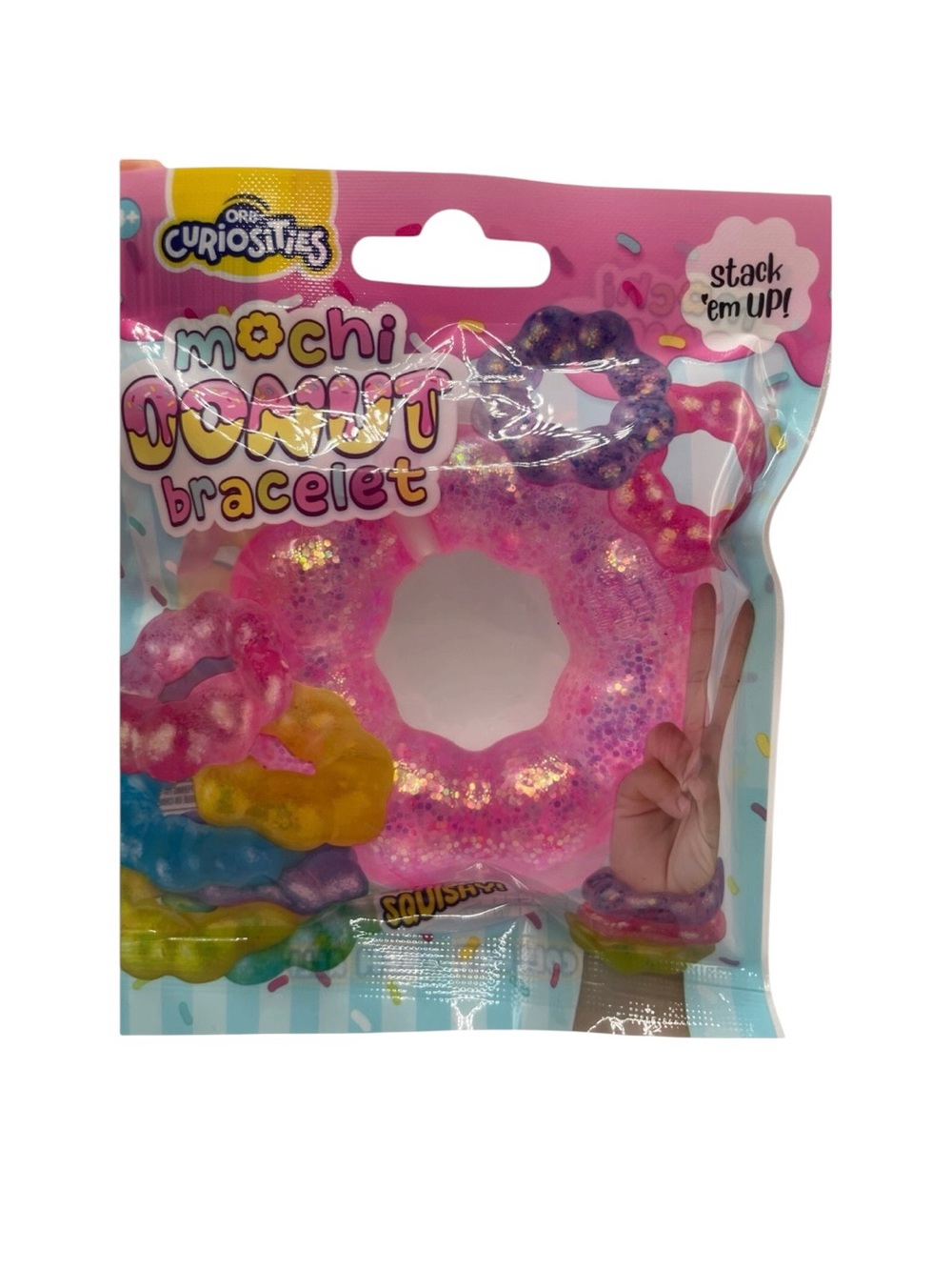 Squishy Glitter ORB Curiosities Mochi Donut Bracelet - PINK